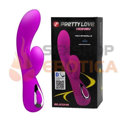 Vibrador con estimulador de clitoris carga usb y control bluetooth